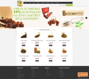 tienda online de te creada en prestashop